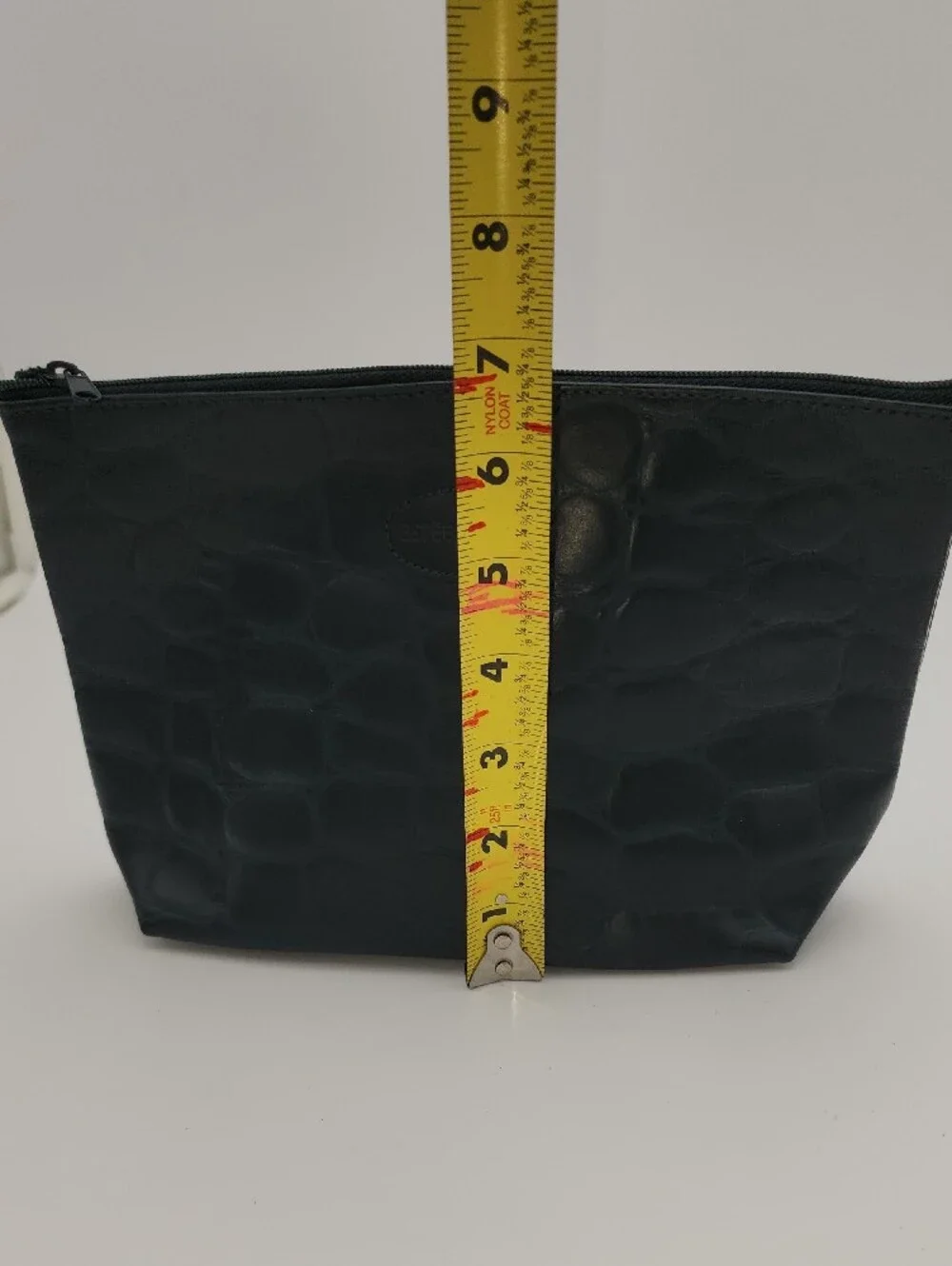 Estee Lauder Dark Green Embossed Croc Cosmetic Pouch
